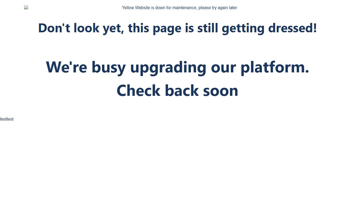 Yellow Website down for maintenance